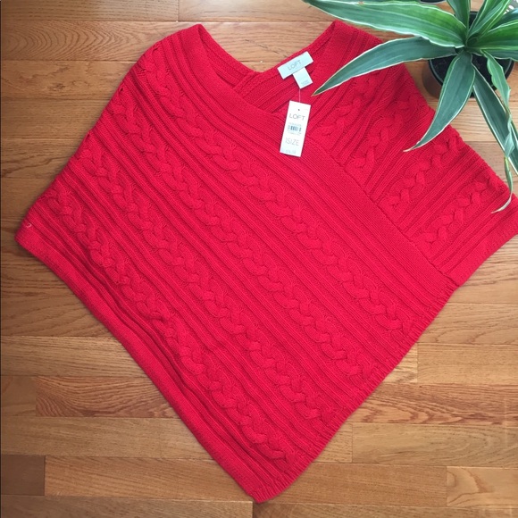LOFT Jackets & Blazers - Red Loft Poncho - Never Worn